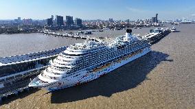 China First Large Cruise Ship Adora Magic City in Shanghai