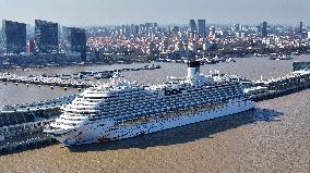 China First Large Cruise Ship Adora Magic City in Shanghai