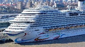 China First Large Cruise Ship Adora Magic City in Shanghai