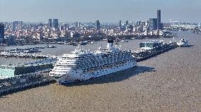 China First Large Cruise Ship Adora Magic City in Shanghai