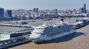 China First Large Cruise Ship Adora Magic City in Shanghai