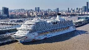 China First Large Cruise Ship Adora Magic City in Shanghai
