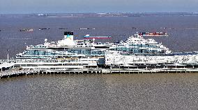 China First Large Cruise Ship Adora Magic City in Shanghai