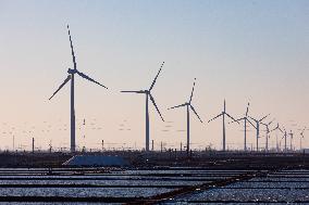 Coastal Wind Power Installations in Weifang