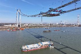 The Longtan Yangtze River Bridge Under Construction in Nanjing