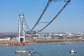 The Longtan Yangtze River Bridge Under Construction in Nanjing