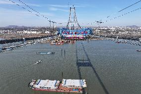 The Longtan Yangtze River Bridge Under Construction in Nanjing