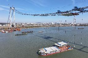 The Longtan Yangtze River Bridge Under Construction in Nanjing