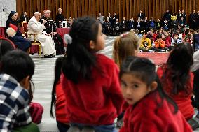 Pope Francis With The Children of Santa Marta Paediatric Dispensary