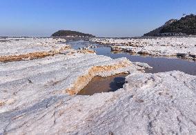 Ice Phenomenon at Lianyungang Seaside