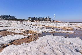 Ice Phenomenon at Lianyungang Seaside