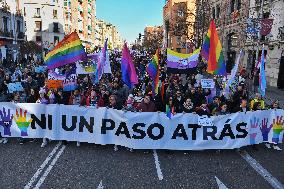 Rally in defense of the LGTBI and Trans Law of the Community of Madrid