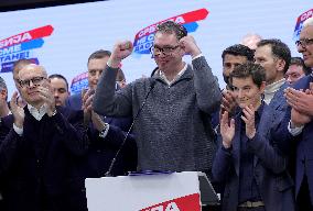 SERBIA-BELGRADE-SNS-VUCIC-SNAP ELECTION-WINNING