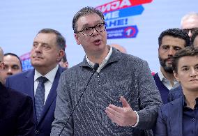 SERBIA-BELGRADE-SNS-VUCIC-SNAP ELECTION-WINNING