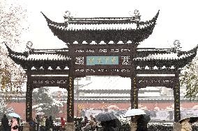 The Confucius Temple Snow Sceneric in Nanjing