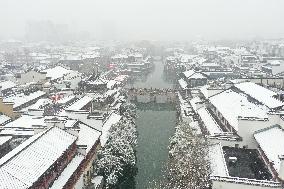 The Confucius Temple Snow Sceneric in Nanjing