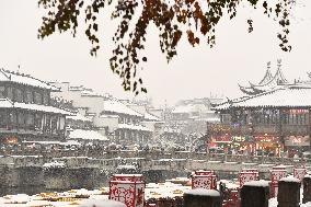 The Confucius Temple Snow Sceneric in Nanjing