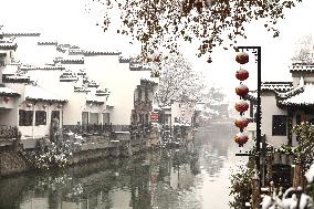 The Confucius Temple Snow Sceneric in Nanjing