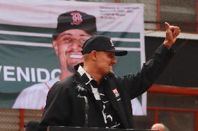 Boston Red Sox Pitcher Brennan Bernardino Inagurates The Start Of The Baseball Olmeca League Season