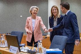 Emmanuel Macron President Of France At The European Council