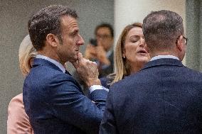 Emmanuel Macron President Of France At The European Council