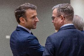 Emmanuel Macron President Of France At The European Council