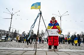 Action in support of captured Mariupol defenders held in Zaporizhzhia