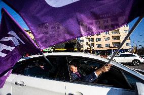 Protest And Motorcade In Sofia.