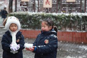 The Confucius Temple Snow Scenery in Nanjing