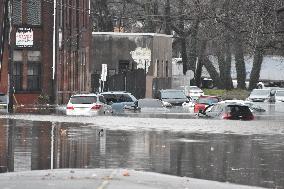 Flooded Roads In New Jersey Amidst Severe Rainstorm