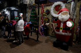 Residents Of Santiago Zapotitlán Tláhuac, Mexico City, Launch The Christmas Train