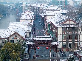 Li Canal Snow Scenery in Huai'an