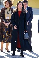 Queen Letizia Attends A Meeting - Madrid