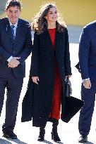 Queen Letizia Attends A Meeting - Madrid