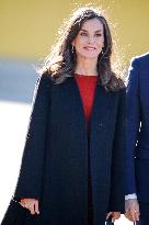 Queen Letizia Attends A Meeting - Madrid