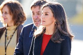 Queen Letizia Attends A Meeting - Madrid