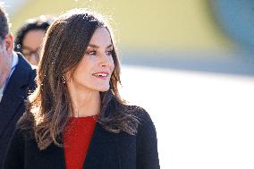 Queen Letizia Attends A Meeting - Madrid