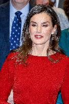 Queen Letizia Attends A Meeting - Madrid