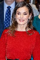 Queen Letizia Attends A Meeting - Madrid