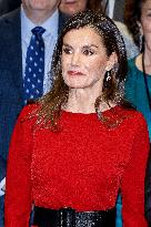 Queen Letizia Attends A Meeting - Madrid