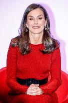 Queen Letizia Attends A Meeting - Madrid