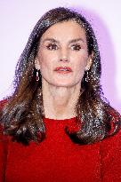 Queen Letizia Attends A Meeting - Madrid