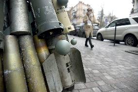 Christmas tree made of shell cases in Kyiv