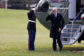 President Biden Arrives at the White House in Washington