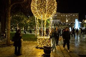 Christmas Atmosphere In Athens