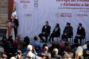 Andres Manuel Lopez Obrador, President Of Mexico, Presents The National Sports Award