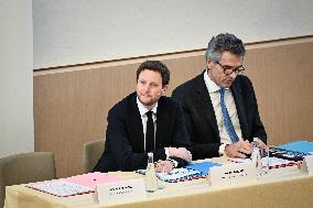 Clement Beaune and Valerie Pecresse at the Ile-de-France Regional Council Meeting