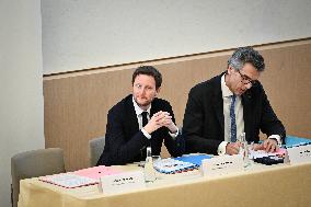 Clement Beaune and Valerie Pecresse at the Ile-de-France Regional Council Meeting