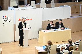 Clement Beaune and Valerie Pecresse at the Ile-de-France Regional Council Meeting