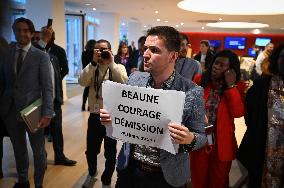 Clement Beaune and Valerie Pecresse at the Ile-de-France Regional Council Meeting